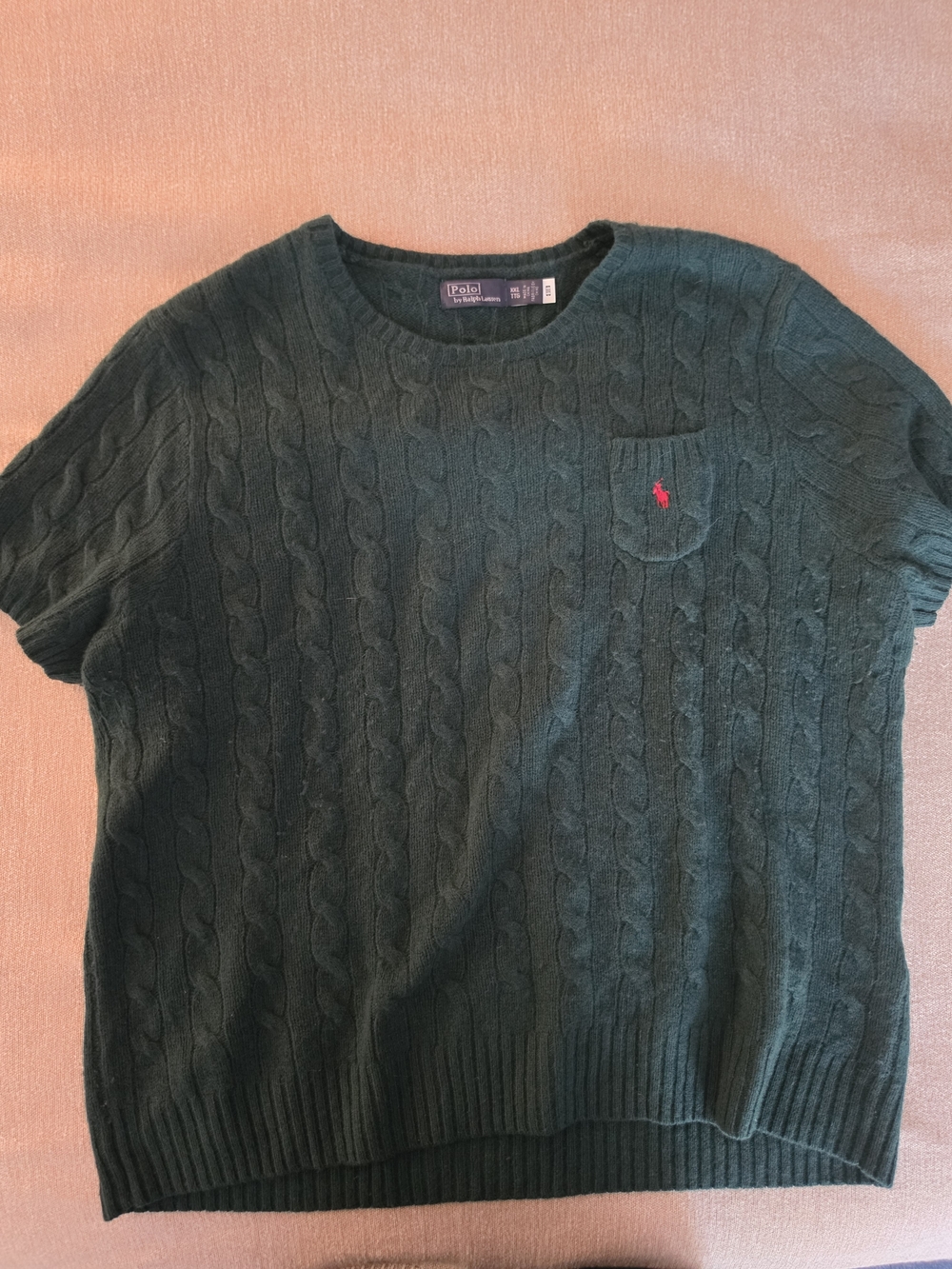 Ralph Lauren Dark Green Cable-Knit Crewneck Sweater